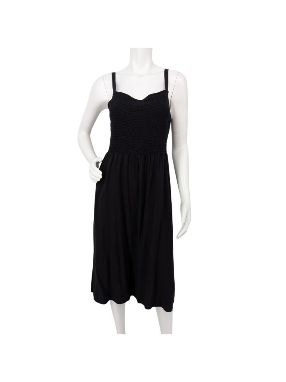 Old‎ Navy Smocked Cami Midi Dress Minimalist Romantic Pockets Resort Boho Large